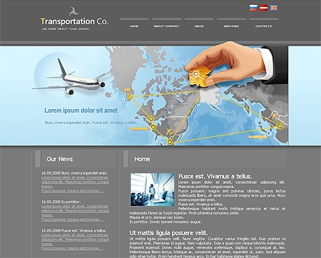 Дизайн интернет-страницы Сайт транспортной компании